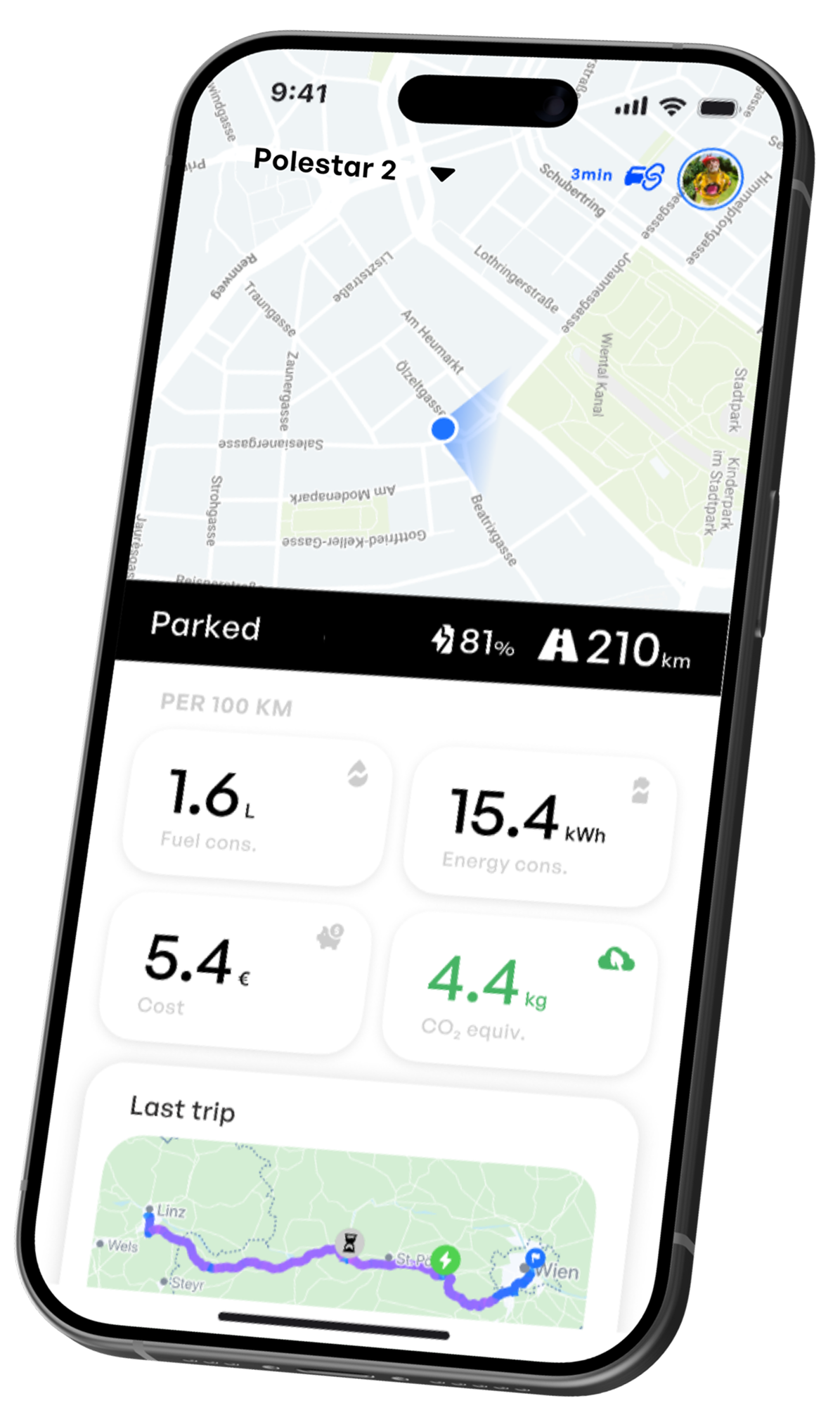 Aximote app in Polestar infotainment