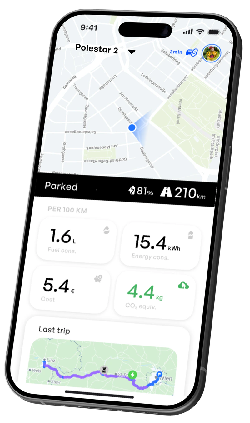 Aximote app in Polestar infotainment